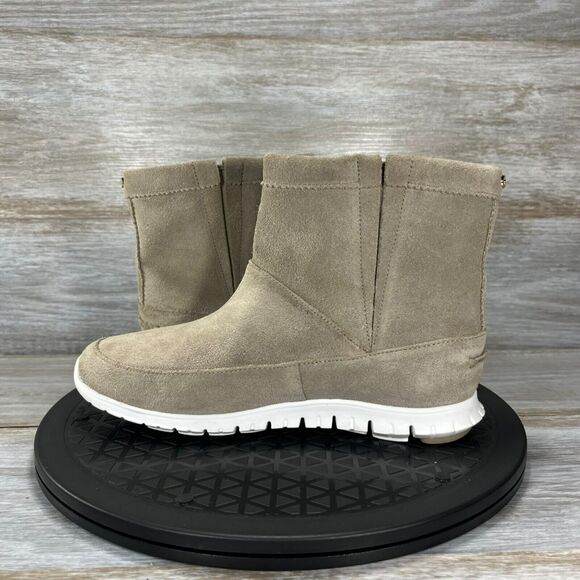 Cole Haan Women's Zerogrand Waterproof Suede Taupe Ankle Boots Size 6 - Picture 6 of 9